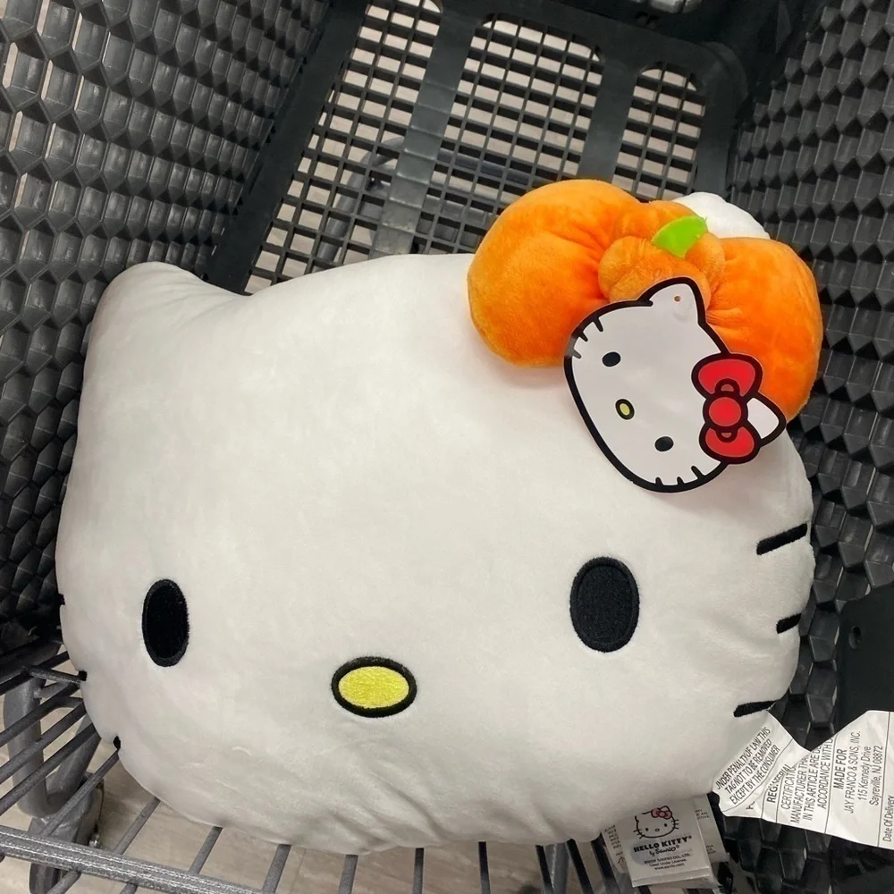 Hello Kitty Pumpkin Bow Throw Pillow NEW Halloween